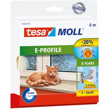 tesa Moll tochtstrip 05463 E profiel - 9mmx6m wit