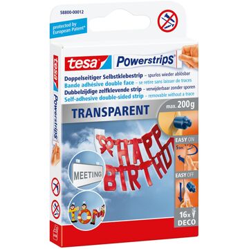 tesa Powerstrips Deco Tesa 16 stuks - Feestdecoratievoorwerp