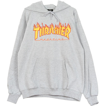 Thrasher  Flame Hoodie - Grey