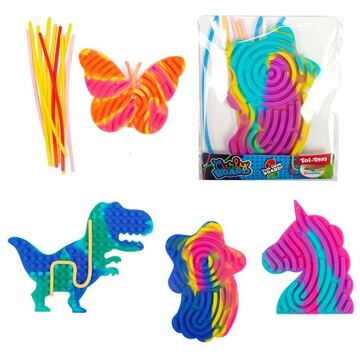Toi-Toys Fun Curly Board mini met 10 slierten multi