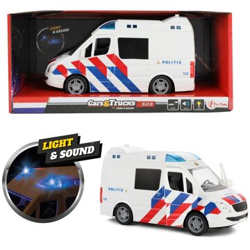 Toi-Toys politiebus junior 21 cm wit/blauw/rood