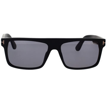 Tom Ford Klassieke Rechthoekige Gepolariseerde Zonnebril Tom Ford , Black , Unisex - 58 MM