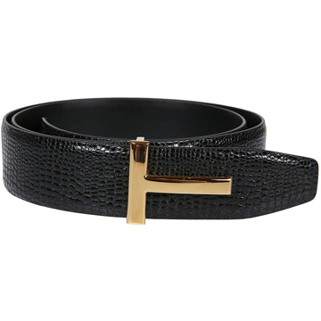 Tom Ford Omkeerbare Hagedis T-Gesp Riem Tom Ford , Black , Heren - 105 CM