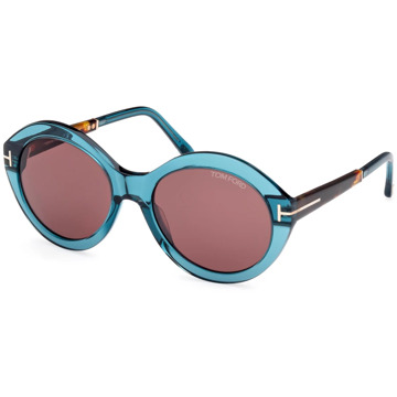 Tom Ford Seraphina Zonnebril in Shiny Blue/Brown Tom Ford , Blue , Dames - 55 MM