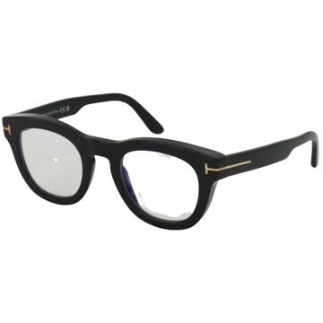Tom Ford Stoere Ronde Optische Bril in Zwart Tom Ford , Black , Unisex - ONE Size