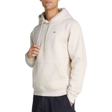 Tommy Jeans Beige Flag Hoodie voor Mannen Tommy Jeans , Beige , Heren - 2Xl,Xl,L,M