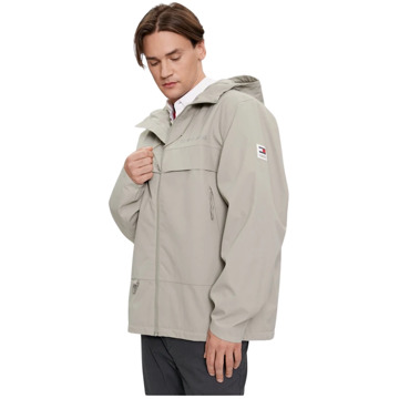 Tommy Jeans Chicago Hooded Tussenseizoen Jas Tommy Jeans , Gray , Heren - M