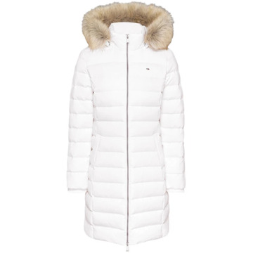 Tommy Jeans Lange Puffer Jas Tommy Jeans , White , Dames - Xl,L,M,S