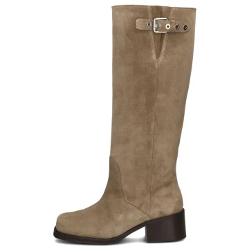 TORAL Ronnie Suède Hoge Laarzen, Taupe Kleur Toral , Gray , Dames - 39 EU