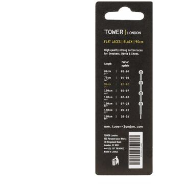 Tower London Zwarte platte veters (90cm)