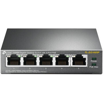 TP-Link TL-SG1005P Switch Zwart