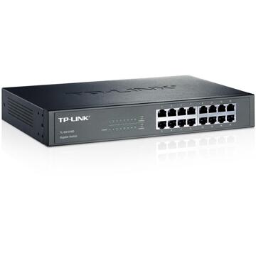 TP-Link TL-SG1016D 16-Port Gigabit Desktop/Rackmount Switch Switch Zwart