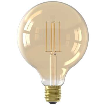 Trendhopper LED volglas LangFilament Globelamp 220-240V 4.5W 470lm E27 G125, Goud 2100K Dimbaar Multikleur