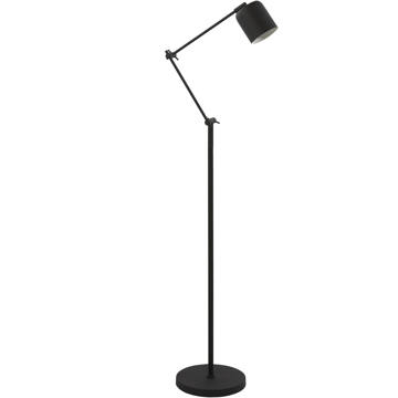 Trendhopper Vloerlamp Riksja mat Zwart + dimmer - - Breedte: 10.00 cm