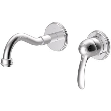 Tres Inbouw Wastafelmengkraan Tres Clasic Gebogen 1 Hendel Chroom Tres