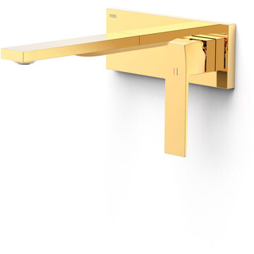 Tres Wastafelmengkraan Inbouw Tres Slim Exclusive Rechte Uitloop en Hendel Goud Tres