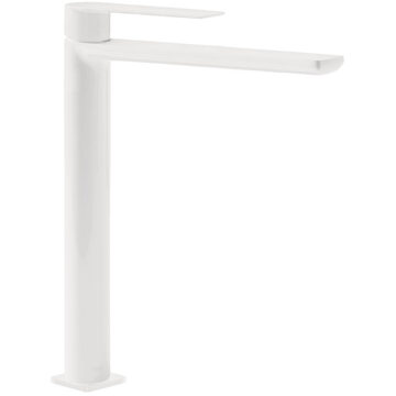 Tres Wastafelmengkraan Tres Loft Colors 1-Hendel Uitloop Recht 28,2 cm Rond Mat Wit Tres