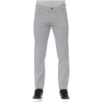 Trussardi Denim Jeans met knoop- en ritssluiting Trussardi , Gray , Heren - W40,W29