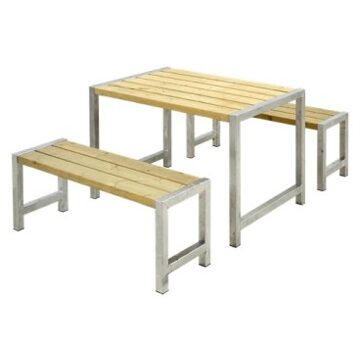 Tuinset vuren Café - Hout & Staal geïmpregneerd - 185 x 127 x 73 cm Bruin