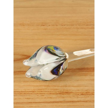 Tulp glas multicolor wit +/- 50 cm