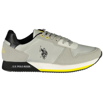 U.S Polo Assn. Grijze Lace-Up Sports Sneakers met Iconisch Logo U.s. Polo Assn. , Multicolor , Heren - 43 Eu,44 Eu,45 Eu,41 EU