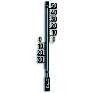 Ubbink Binnen/buiten thermometer kunststof 6,5 x 28 cm - Buitenthemometers - Temperatuurmeters Zwart