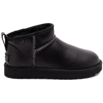 Ugg Klassieke Ultra Mini Leren Regenerate Laarzen UGG , Black , Dames - 38 Eu,37 Eu,36 EU