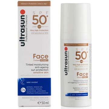 Ultrasun SPF50+ Tinted Face Sun Cream (Various Shades) - Honey