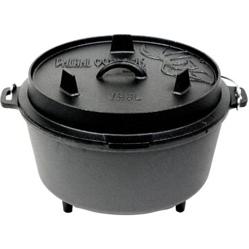 unbranded Dutch Oven 8L, met pootjes Zwart