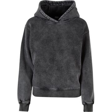 urban classics Dames stone wash hoodie Zwart - 4XL