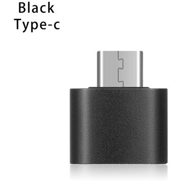 USB-C 3.1 Type C Naar Usb 3.0 Otg Metalen Kleurrijke Converter Man-vrouw Adapter Voor Android Smartphones Accessoires zwart
