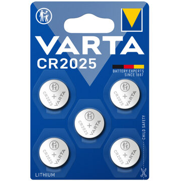 Varta Batterij Varta knoopcel CR2025 lithium blister a 5stuk