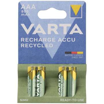 Varta oplaadbare batterijen recycled AAA blister 4