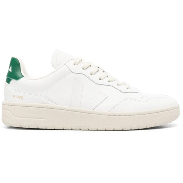 Veja Groen Wit Leren Panel Sneakers Veja , White , Heren - 45 Eu,43 Eu,41 Eu,44 Eu,42 EU