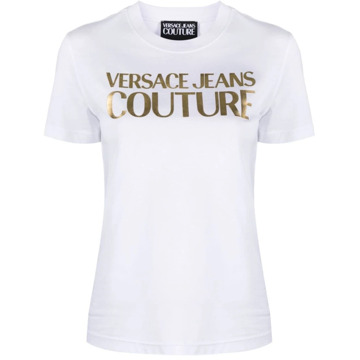 Versace Jeans Couture Witte T-shirts Polos voor Dames Versace Jeans Couture , White , Dames - L,M,S,Xs,2Xs
