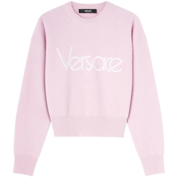 Versace Lichtroze Gebreide Trui Versace , Pink , Dames - M,S,Xs,2Xs