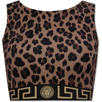 Versace Sportbeha met logo Versace , Brown , Dames - XS