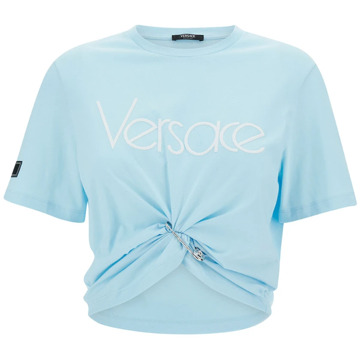 Versace Stijlvolle T-shirts en Polos Versace , Blue , Dames - S,Xs,2Xs