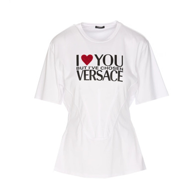 Versace Witte T-shirts en Polos Versace , White , Dames - S,Xs,2Xs