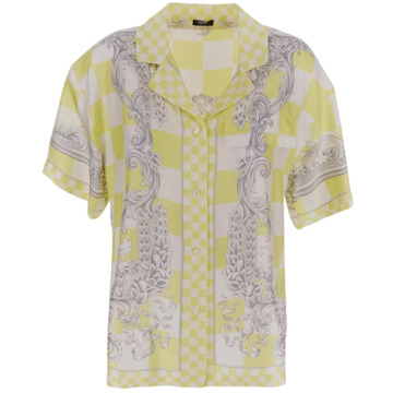 Versace Zijden Barok Shirt Versace , Yellow , Dames - M