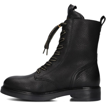 Via Vai Zwarte Leren Veterboots Juliette Abby Via Vai , Black , Dames - 39 Eu,38 Eu,36 EU