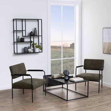 Vic houten wandkast zwart - 75 x 91 cm