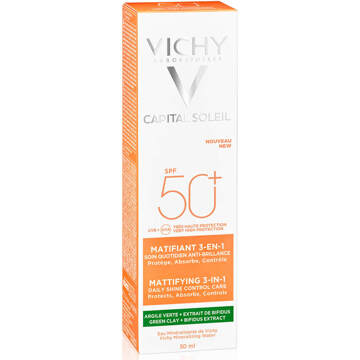 VICHY Capital Soleil Anti-Glimmen Zonnebrand SPF50 - 50ml - tegen onzuiverheden