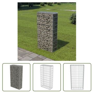 vidaXL Gabion mand Roestvrij Staal 50x20x100 cm - Sterke en Duurzame Schanskorf Zilverkleurig