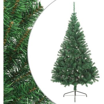 vidaXL Kunstkerstboom Met Standaard Half 240 Cm Pvc Groen