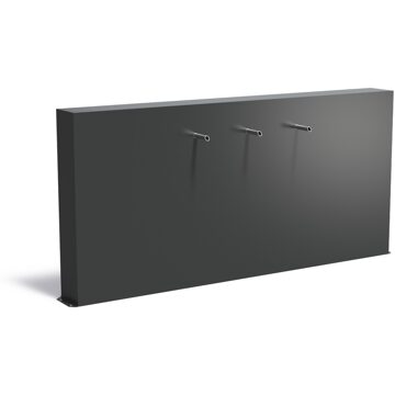 Vijvermuur aluminium vrijstaand 250x25x120cm.