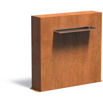 Vijvermuur cortenstaal vrijstaand 100x25x100cm.