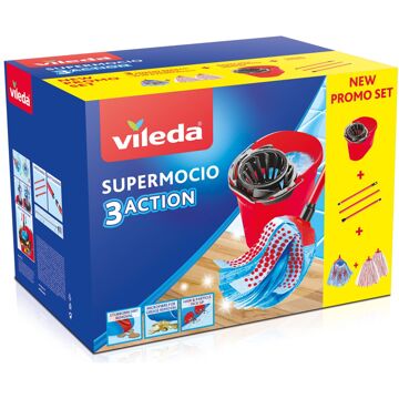 Vileda Super Mocio 3Action Vloerwisserset Grijs, Rood