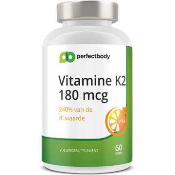 Vitamine K2 - 180mcg - 60 Vcaps - PerfectBody.nl