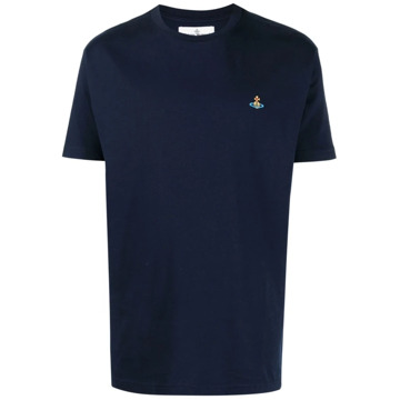 Vivienne Westwood Blauwe T-shirts en Polos met Orb Logo Vivienne Westwood , Blue , Heren - Xl,L,M,S